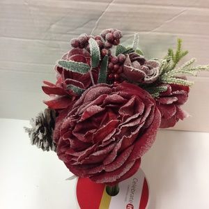 Ashland Christmas #3 Red Frosted Roses Bouquet